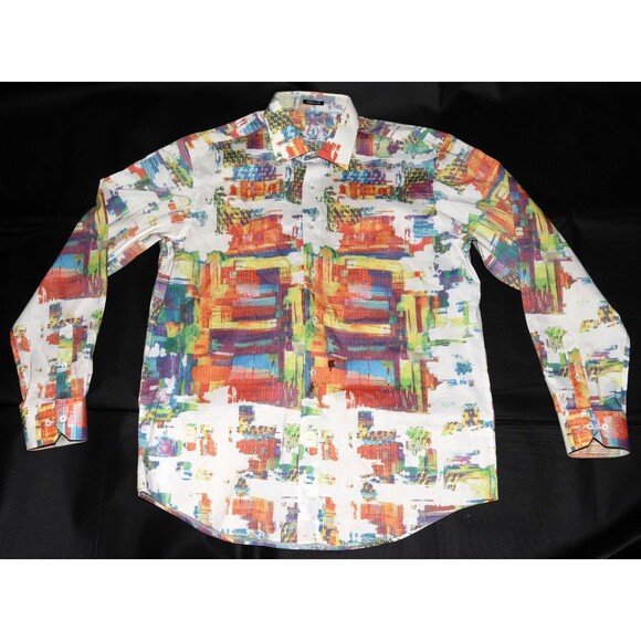 Bugatchi Uomo Classic Fit Men’s Long Button Sleeve Dress Textured Shirt Size XL - Picture 4 of 11